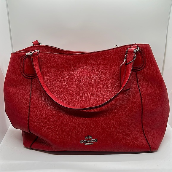 Coach Handbags - Coach Authentic Fire Engine Red Leather Purse Handbag 👜 🔥🔥